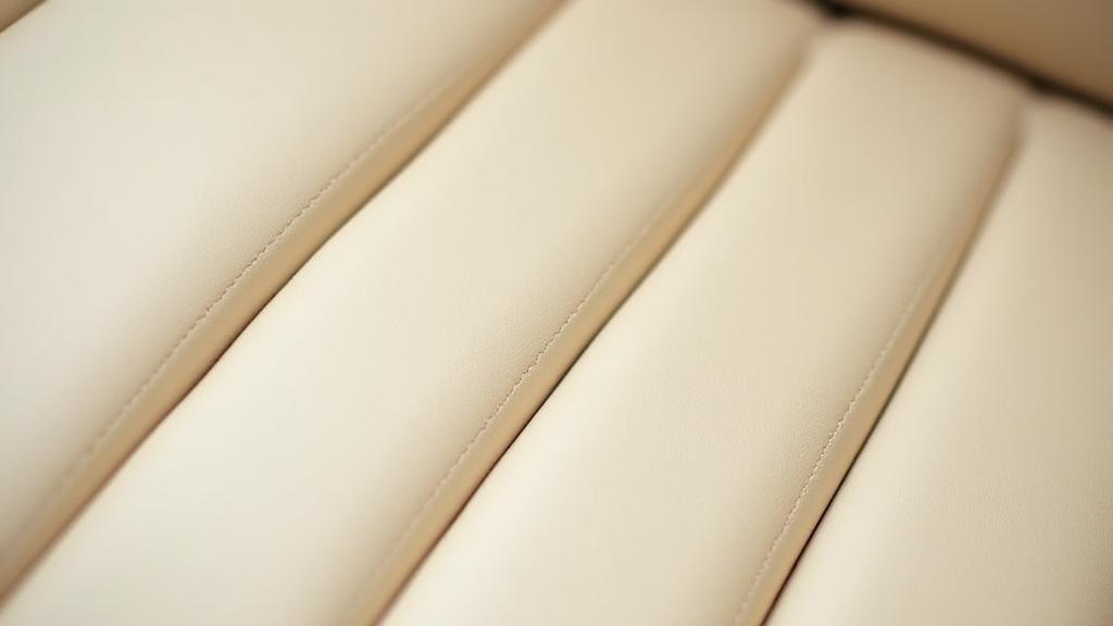 シミが完全に除去され清潔になったベージュの車の布製シート