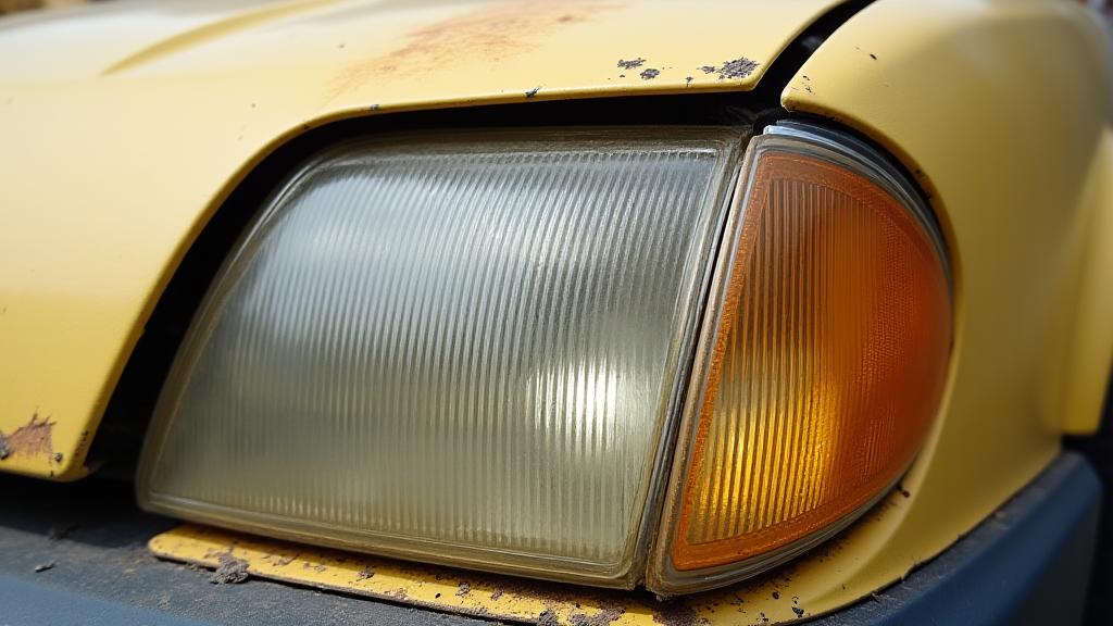 黄ばんで曇ったヘッドライト