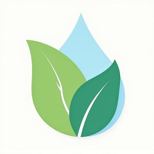 水滴と緑の葉を組み合わせたエコのシンボルマーク