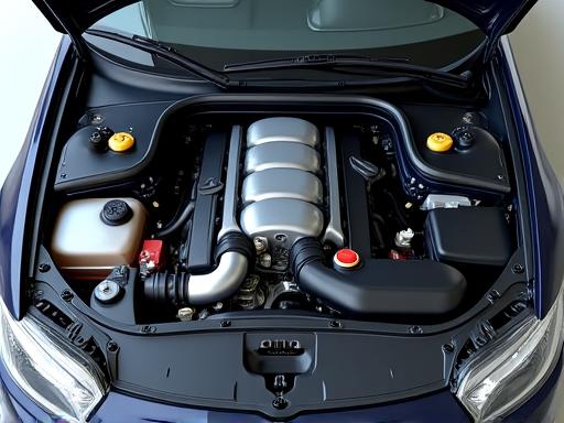 清潔に清掃された車のエンジンルーム