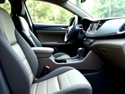 車のシートとダッシュボードが清潔にクリーニングされている様子