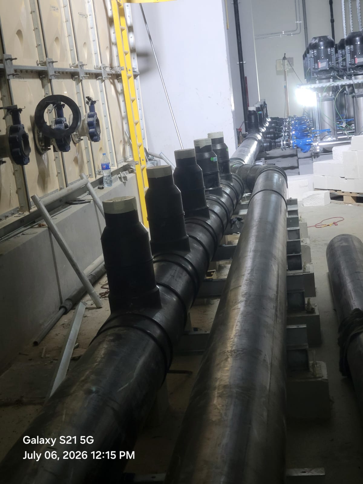 HDPE pump room header fabrication- SHOBA ONE - Residential Five Interlinked Towers-DUBAI